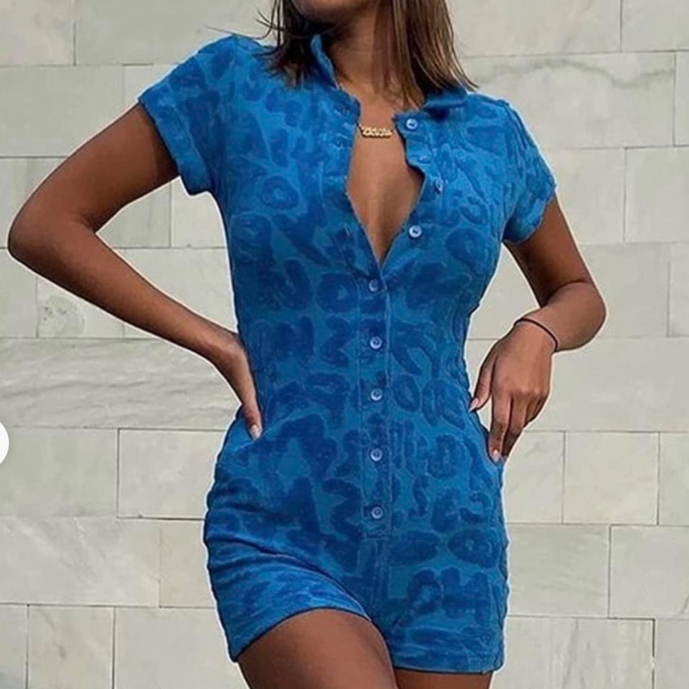 Vibrant Blue Short Sleeve Romper